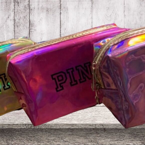 PINK Iridescent Metallic Pink Makeup Cosmetic Bag by Victoria’s Secret - Picture 5 of 5
